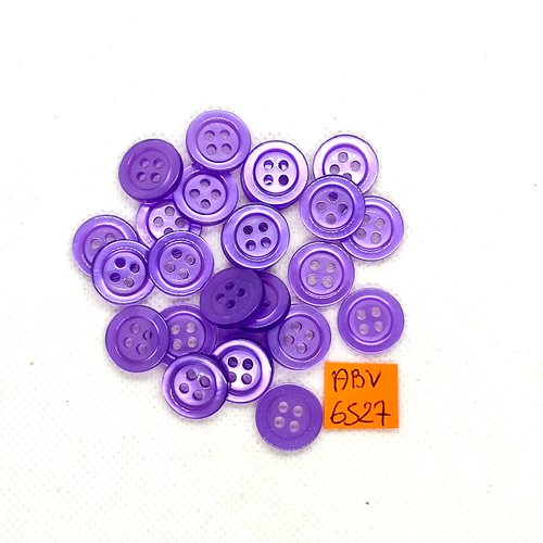 25 boutons en résine violet clair - 14mm - abv6527