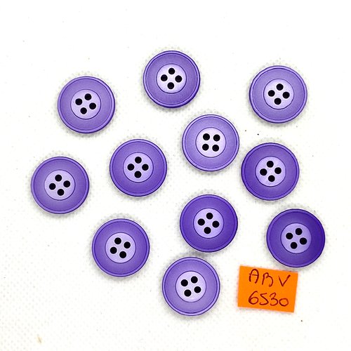 11 boutons en résine violet clair - 18mm - abv6530