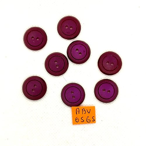 8 boutons en résine bordeaux - 15mm - abv6565