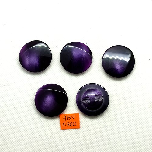 5 boutons en résine violet - 28mm - abv6580