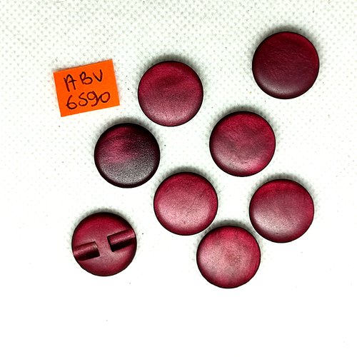8 boutons en résine bordeaux - 18mm - abv6590