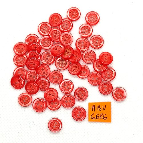 47 boutons en résine rouge et rose dessous - 10mm - abv6626