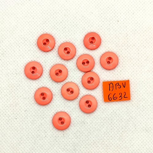 12 boutons en résine rose - 11mm - abv6632