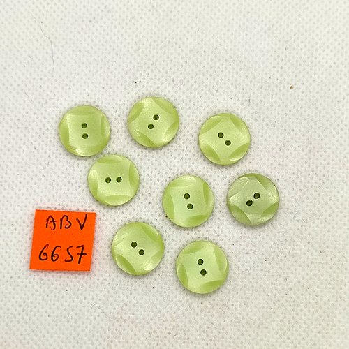 8 boutons en résine vert d'eau - 14mm - abv6657