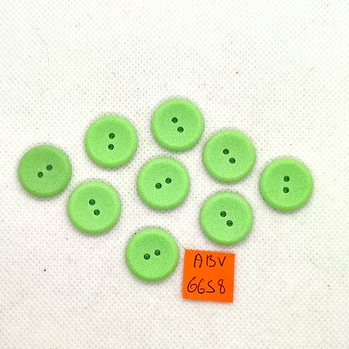 9 boutons en résine vert - 18mm - abv6658