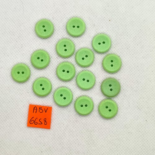 15 boutons en résine vert - 14mm - abv6658