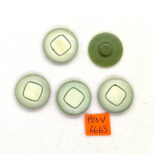 5 boutons en résine vert - 22mm - abv6663