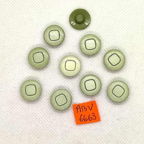 10 boutons en résine vert - 14mm - abv6663