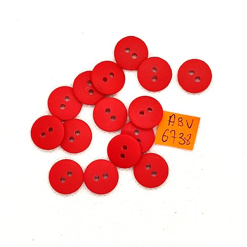 15 boutons en résine rouge - 14mm - abv6738