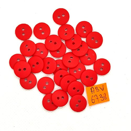 30 boutons en résine rouge - 13mm - abv6738