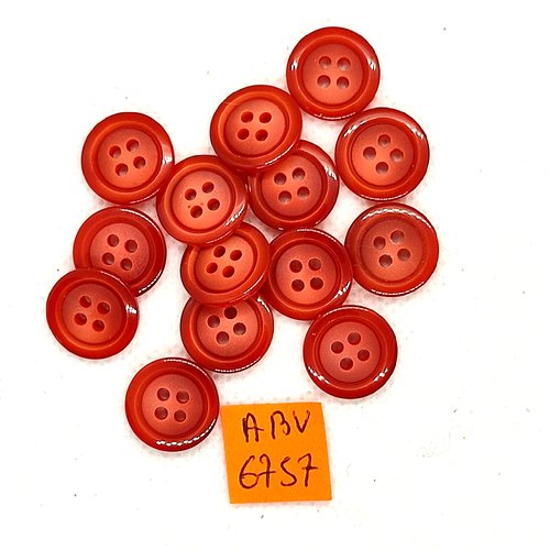 14 boutons en résine rouge/bordeaux - 14mm - abv6757