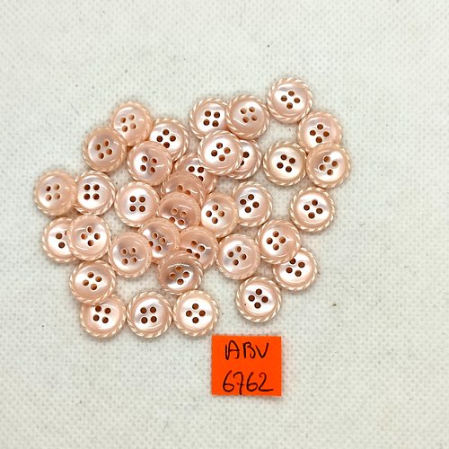 35 boutons en résine rose - 11mm - abv6762