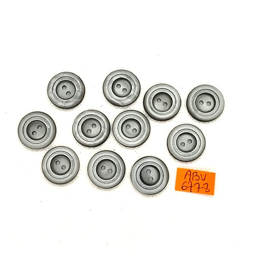 11 boutons en résine gris - 18mm - abv6778