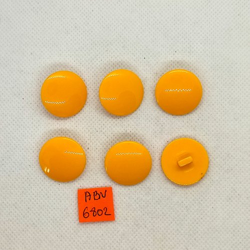 6 boutons en résine jaune/orangé - 22mm - abv6802