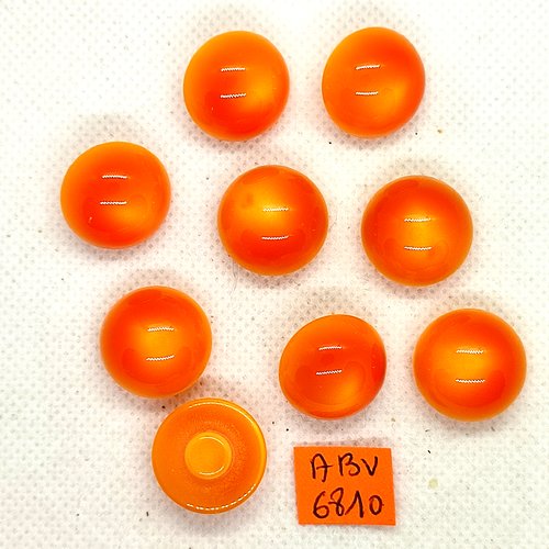 9 boutons en résine orange - 18mm - abv6810