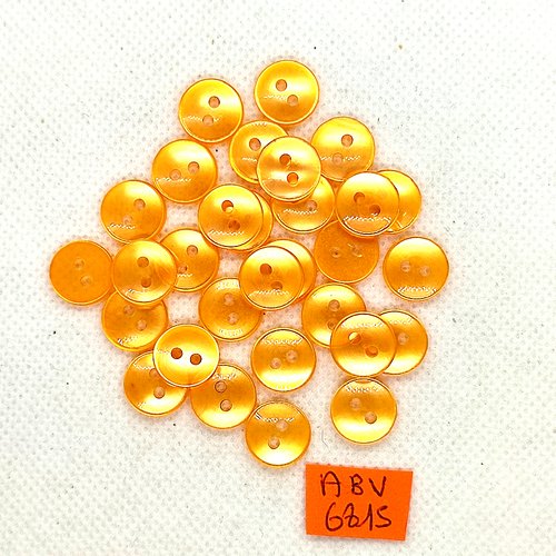 30 boutons en résine orange - 12mm - abv6815