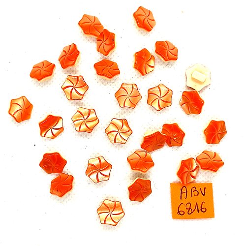 27 boutons en résine orange - 10mm - abv6816