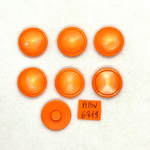 7 boutons en résine orange - 22mm - abv6819