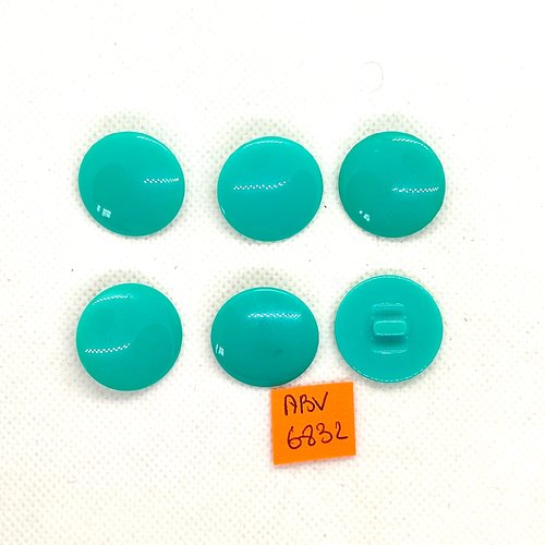 6 boutons en résine bleu - 22mm - abv6832