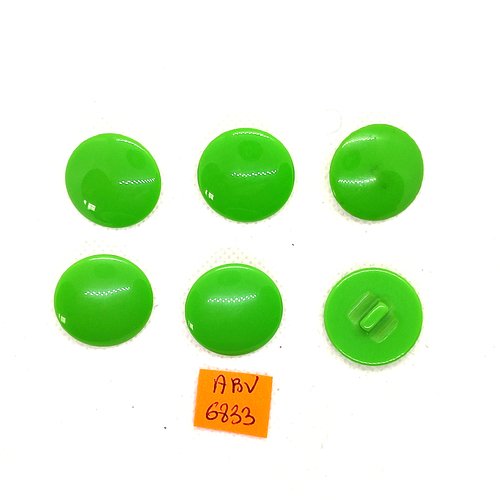6 boutons en résine vert - 22mm - abv6833