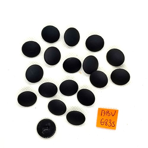 18 boutons en résine noir - 14mm - abv6835