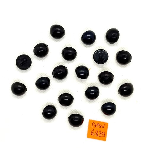 19 boutons en résine noir - 12mm - abv6839