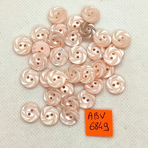 35 boutons en résine rose - 11mm - abv6849