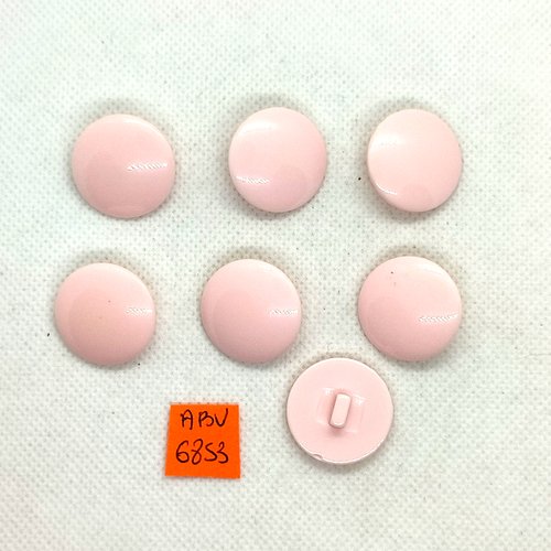 7 boutons en résine rose pale - 22mm - abv6853