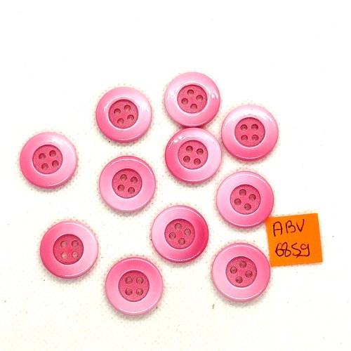 11 boutons en résine rose - 18mm - abv6859