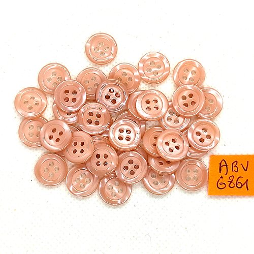 38 boutons en résine rose - 11mm - abv6861