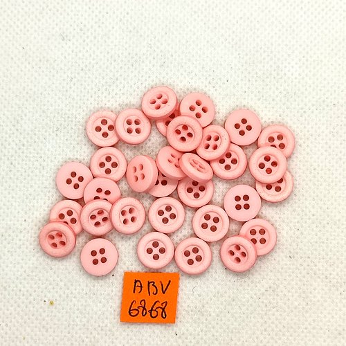 32 boutons en résine rose - 10mm - abv6868