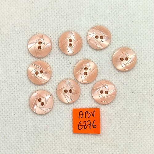 9 boutons en résine rose - 14mm - abv6876