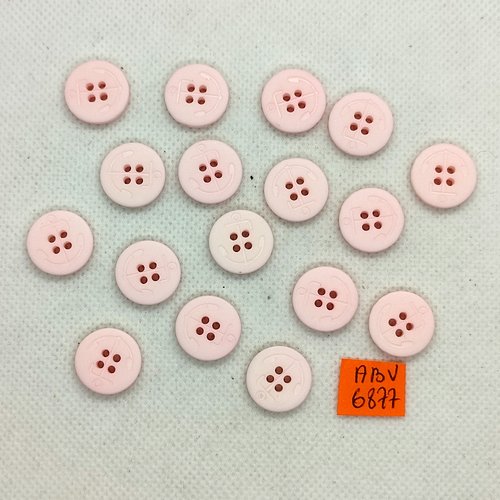 17 boutons en résine rose - 15mm - abv6877