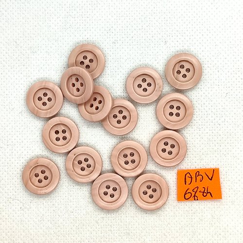15 boutons en résine vieux rose - 15mm - abv6884