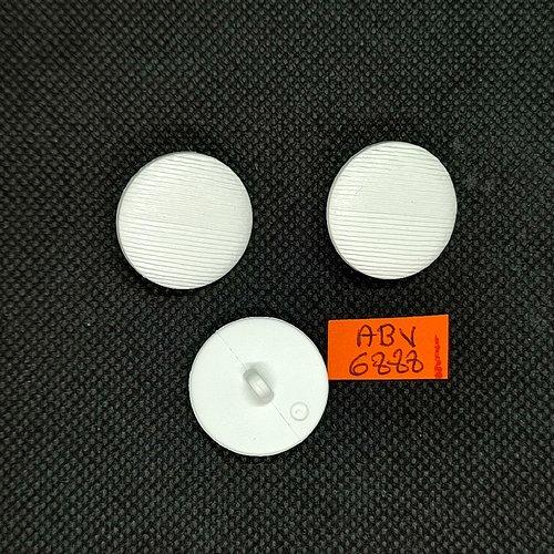3 boutons en résine blanc - 23mm - abv6888