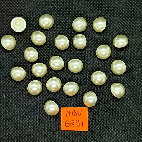 23 boutons en résine ivoire - 10mm - abv6891