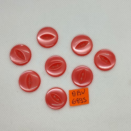 8 boutons en résine rose/fuchsia - 19mm - abv6895