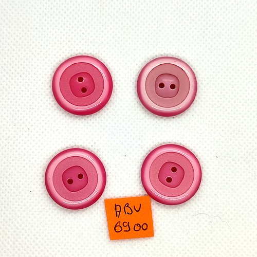 4 boutons en résine rose - 22mm - abv6899