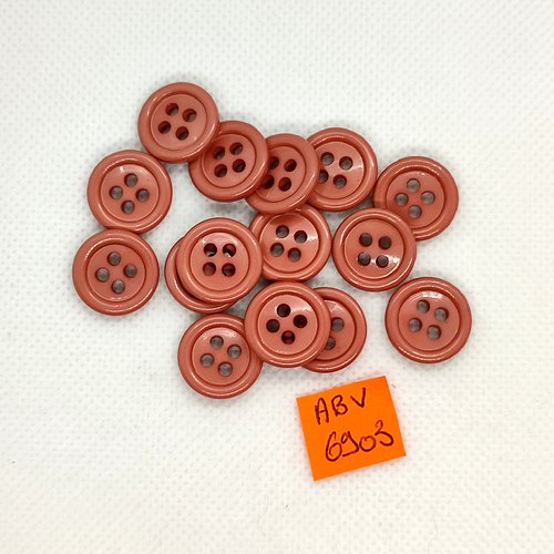 15 boutons en résine vieux rose - 15mm - abv6903