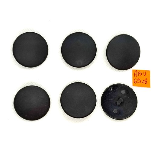 6 boutons en résine noir - 27mm - abv6908