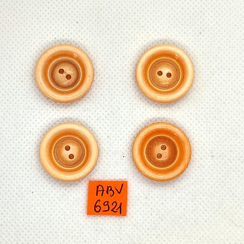 4 boutons en résine orange - 22mm - abv6921