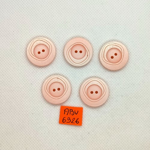 5 boutons en résine rose - 22mm - abv6926