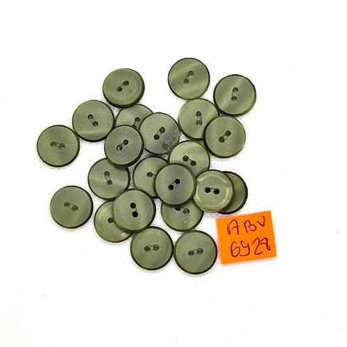 22 boutons en résine vert - 14mm - abv6928