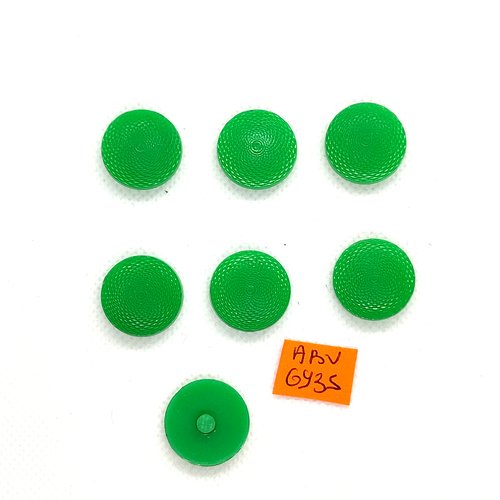 7 boutons en résine vert - 19mm - abv6935