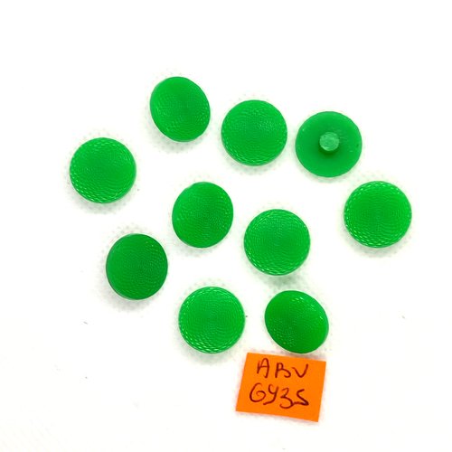 10 boutons en résine vert - 14mm - abv6935