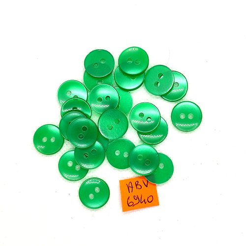 23 boutons en résine vert - 14mm - abv6940