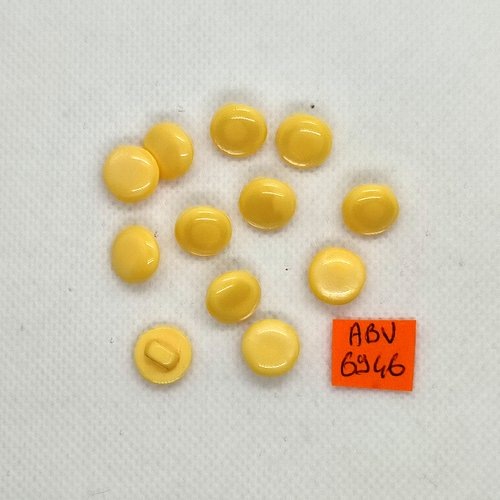 12 boutons en résine jaune/orangé - 11mm - abv6946