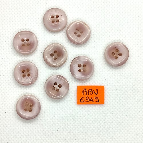 9 boutons en résine rose pale - 15mm - abv6949
