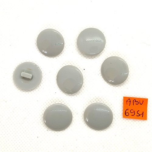 7 boutons en résine gris - 18mm - abv6951