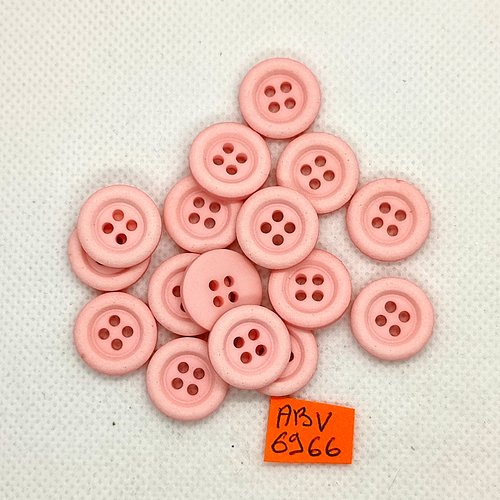 16 boutons en résine rose - 15mm - abv6966